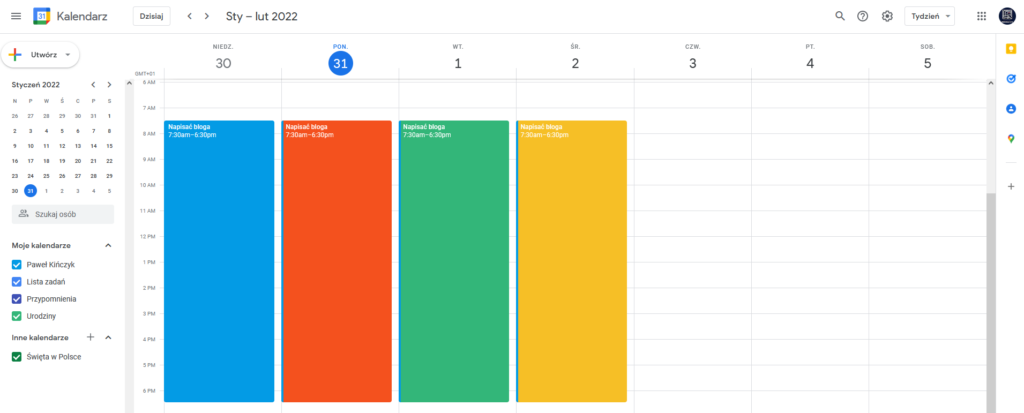 Google kalendarz rozszerzenia