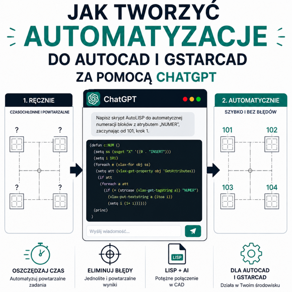 Tworzenie automatyzacji LISP do AutoCAD i GstarCAD za pomocą ChatGPT