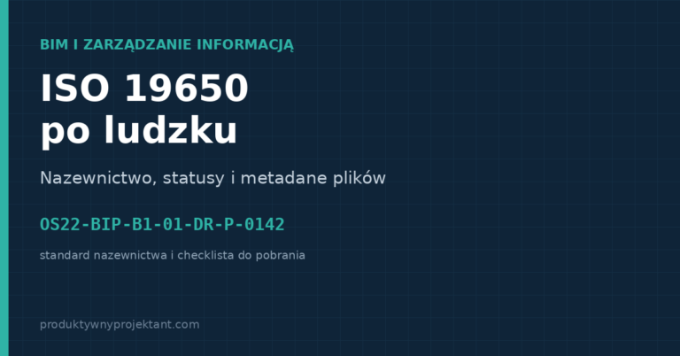 Okładka wpisu ISO 19650 po ludzku: nazewnictwo, statusy i metadane plików