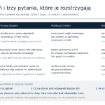 Tabela trzech poziomów zadań z przykładem, modelem i kosztem, pod nią trzy pytania rozstrzygające poziom